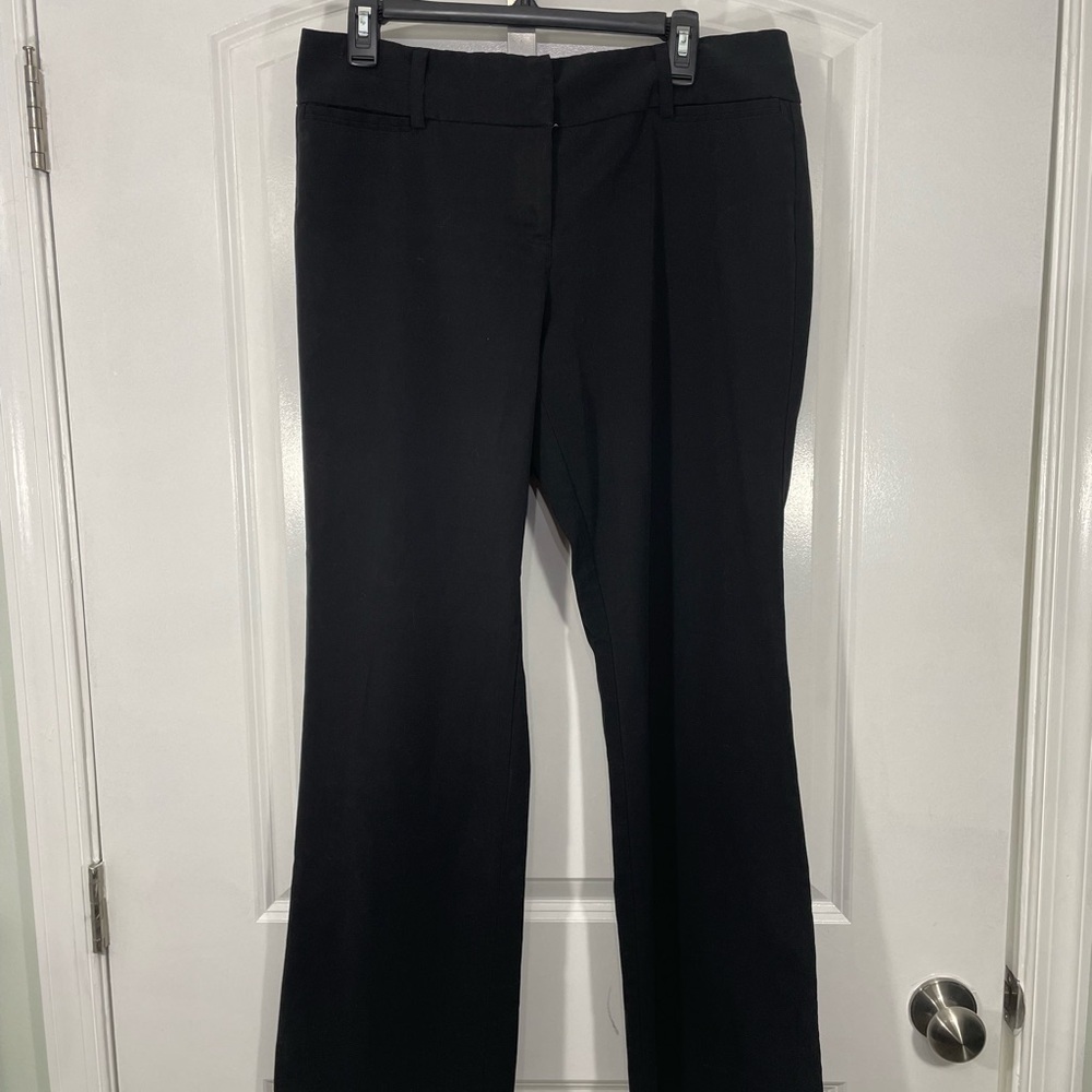 7th Avenue New York & Company Black Flare Pants Size 12 Average CB-H
